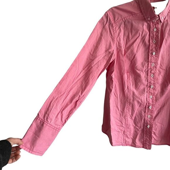 VAN LAACK Pink Cotton Button Front Long Sleeve Shirt Can Fold Cuffs 42 - Picture 4 of 10